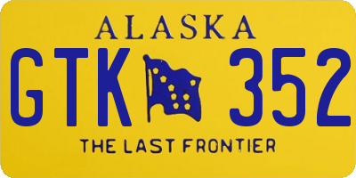 AK license plate GTK352