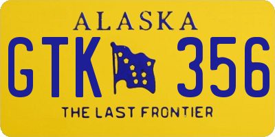 AK license plate GTK356