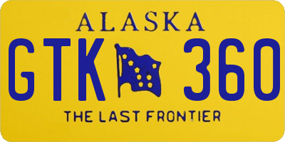 AK license plate GTK360