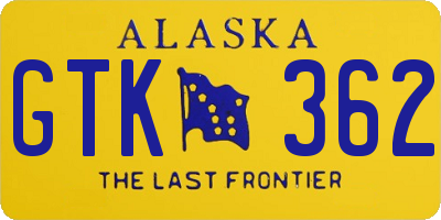 AK license plate GTK362