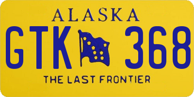 AK license plate GTK368