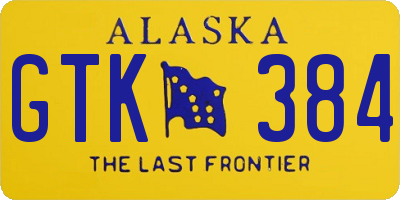 AK license plate GTK384
