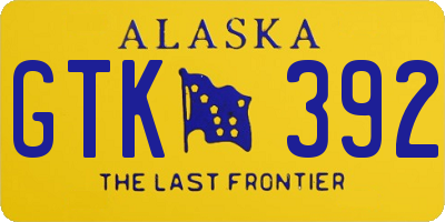 AK license plate GTK392