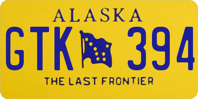 AK license plate GTK394