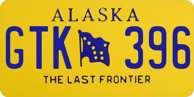 AK license plate GTK396