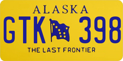 AK license plate GTK398