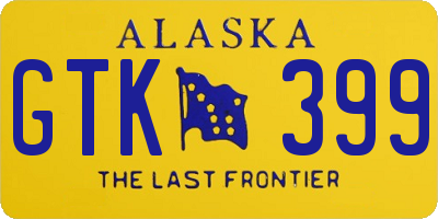 AK license plate GTK399