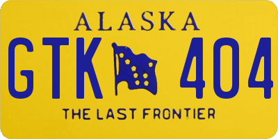 AK license plate GTK404