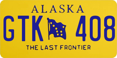 AK license plate GTK408