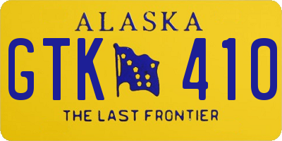 AK license plate GTK410