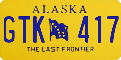 AK license plate GTK417