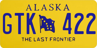 AK license plate GTK422