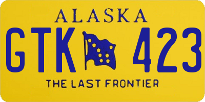 AK license plate GTK423