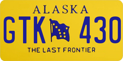 AK license plate GTK430