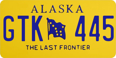 AK license plate GTK445
