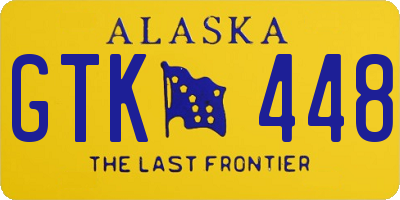 AK license plate GTK448