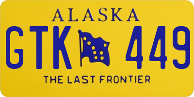 AK license plate GTK449