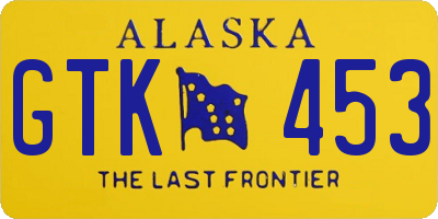 AK license plate GTK453