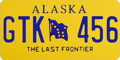 AK license plate GTK456