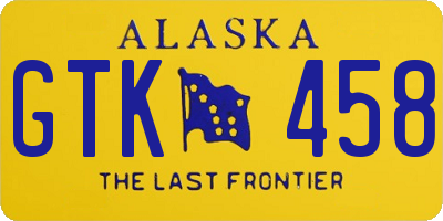 AK license plate GTK458