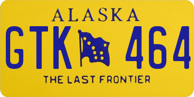 AK license plate GTK464