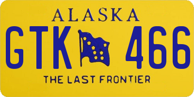 AK license plate GTK466