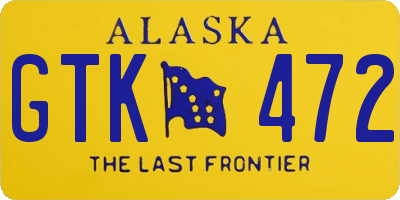 AK license plate GTK472