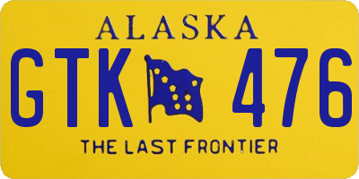 AK license plate GTK476