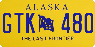 AK license plate GTK480