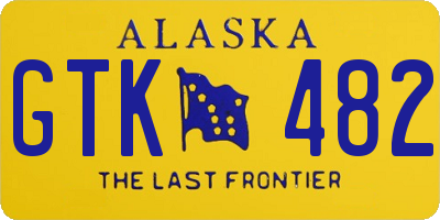 AK license plate GTK482