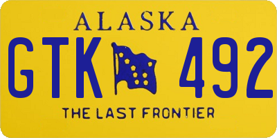 AK license plate GTK492