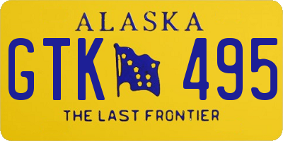 AK license plate GTK495