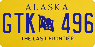 AK license plate GTK496