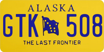 AK license plate GTK508