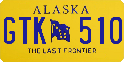 AK license plate GTK510