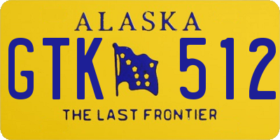 AK license plate GTK512
