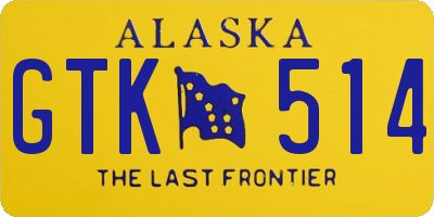 AK license plate GTK514