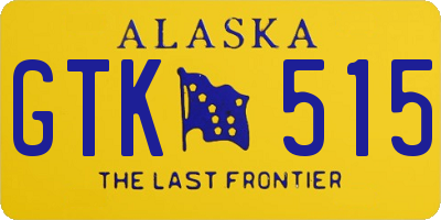 AK license plate GTK515
