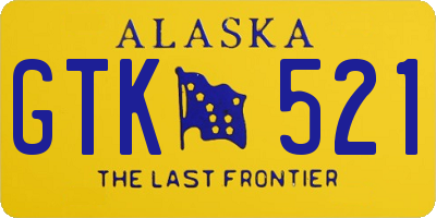 AK license plate GTK521