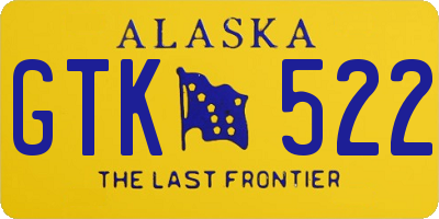 AK license plate GTK522