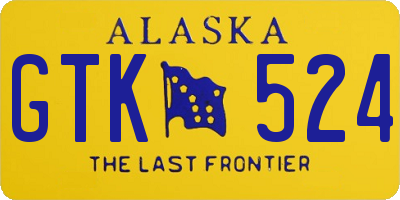 AK license plate GTK524