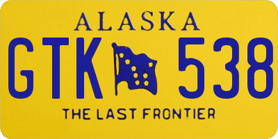 AK license plate GTK538