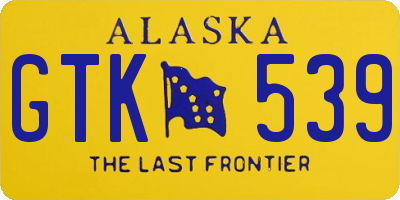 AK license plate GTK539