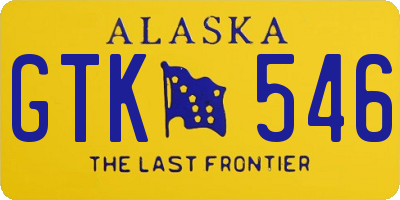 AK license plate GTK546
