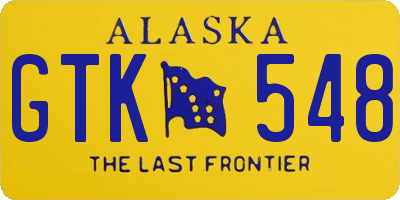 AK license plate GTK548