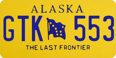 AK license plate GTK553