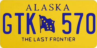 AK license plate GTK570