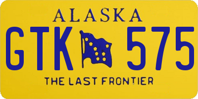 AK license plate GTK575