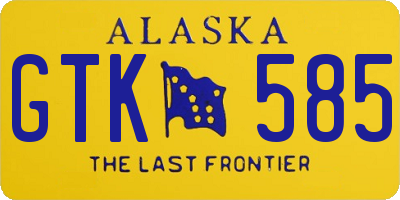 AK license plate GTK585