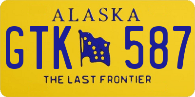 AK license plate GTK587